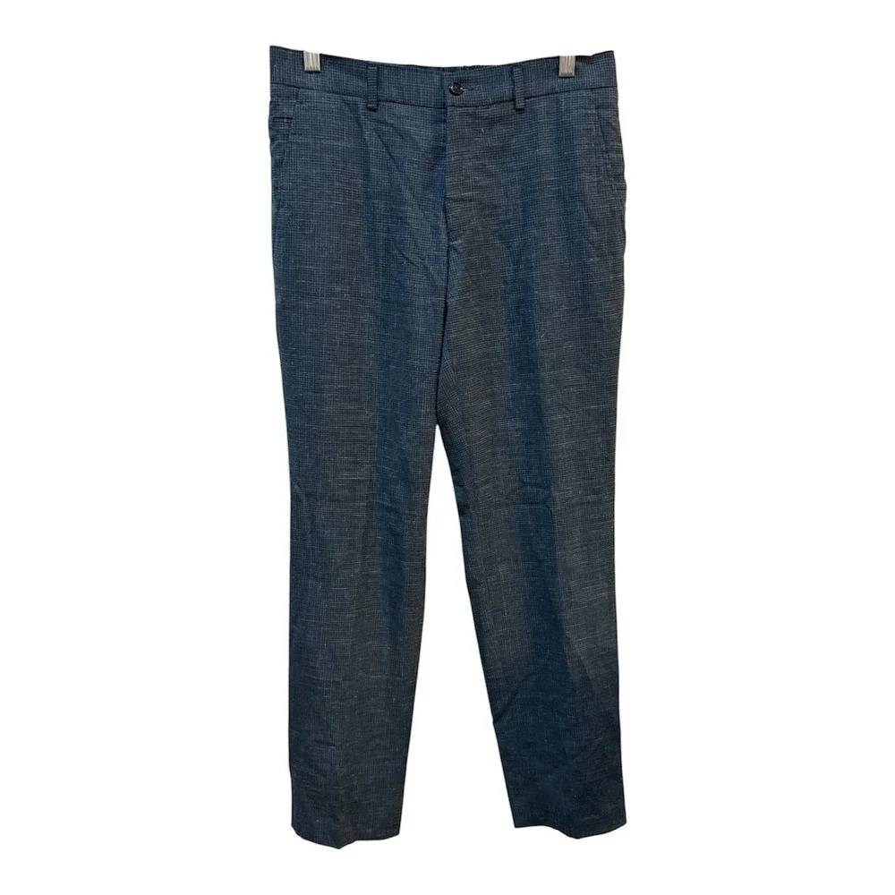 Ted Baker Keith CT Wool Linen Trousers Stretch Blue Men's Size 33 L $225